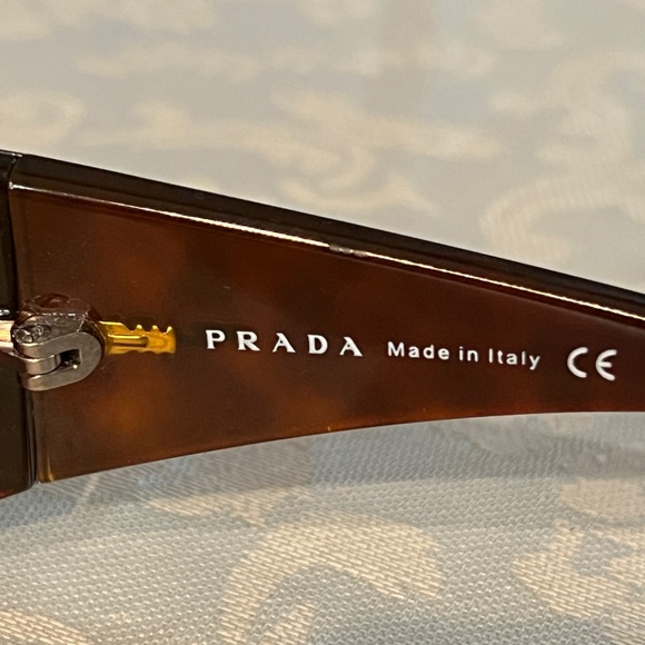 Prada Authentic Sunglasses Brown Wraps  Unisex   SPR 07G - Picture 6 of 9